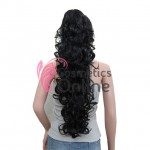 Extensie de par coada ondulata cu cleste 70 cm Negru (Brunet)  40261B